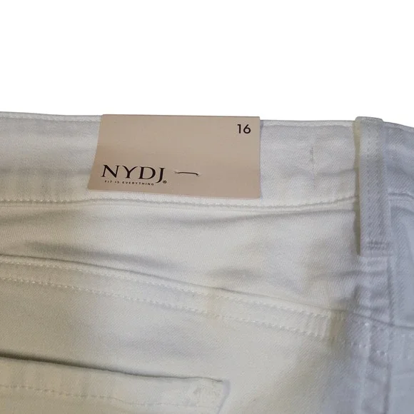 NYDJ Briella White Denim Shorts Lift Tuck Technology Bermuda Size 16 Tags New - Picture 6 of 10